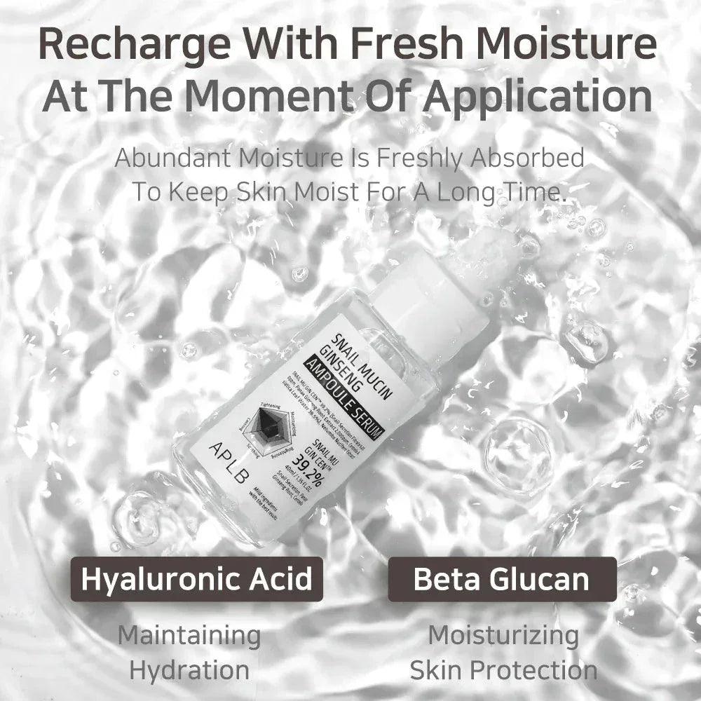 APLB Snail Mucin Ginseng Ampoule Serum 40ml - Orion Beauty