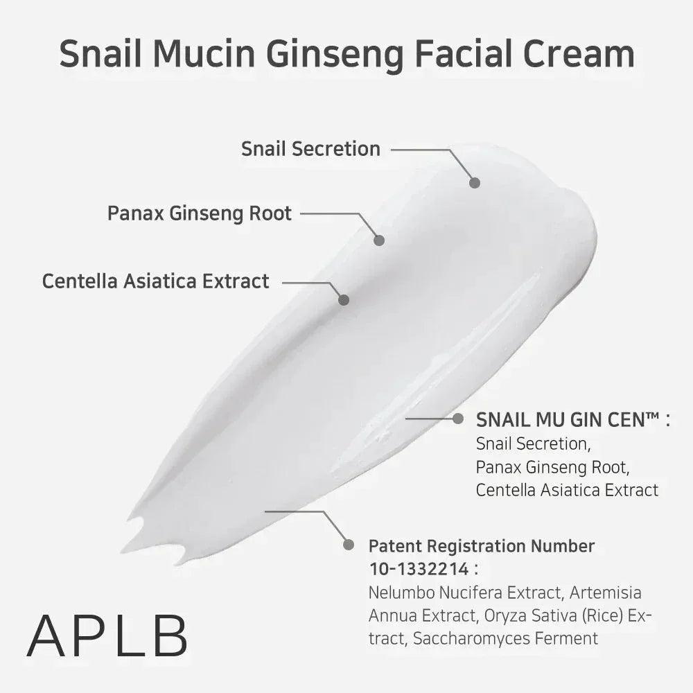 APLB Snail Mucin Ginseng Facial Cream 55ml - Orion Beauty