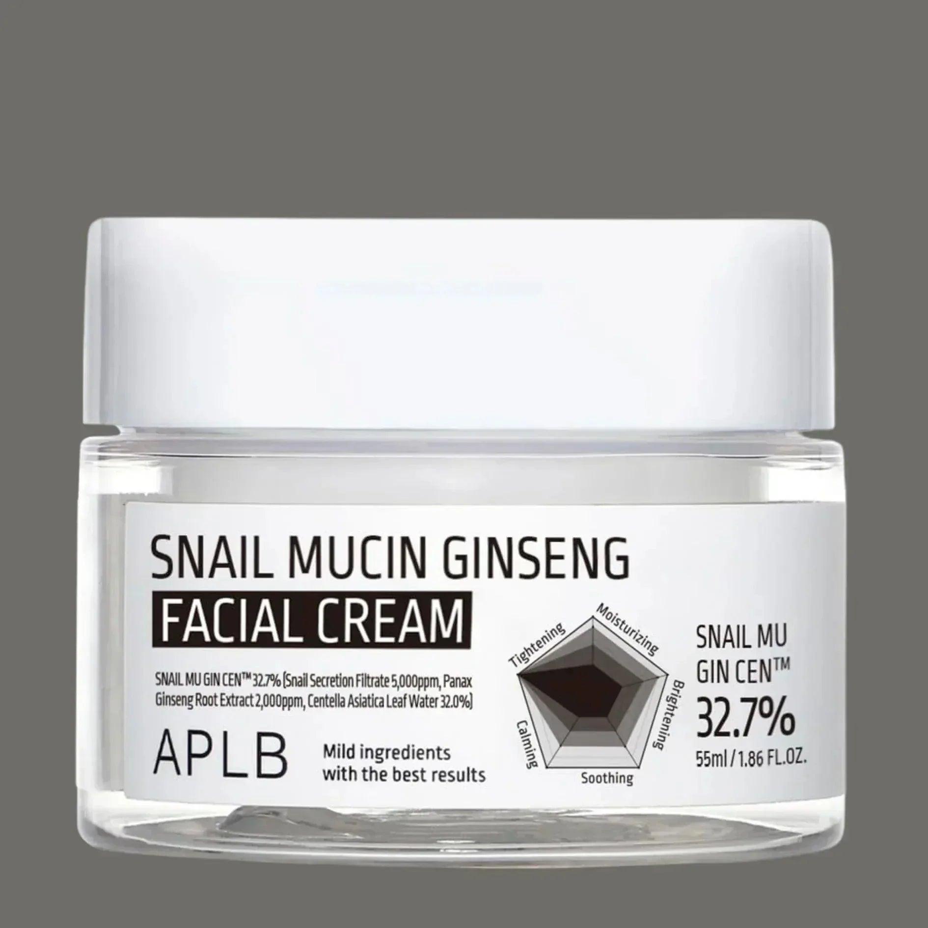 APLB Snail Mucin Ginseng Facial Cream 55ml - Orion Beauty