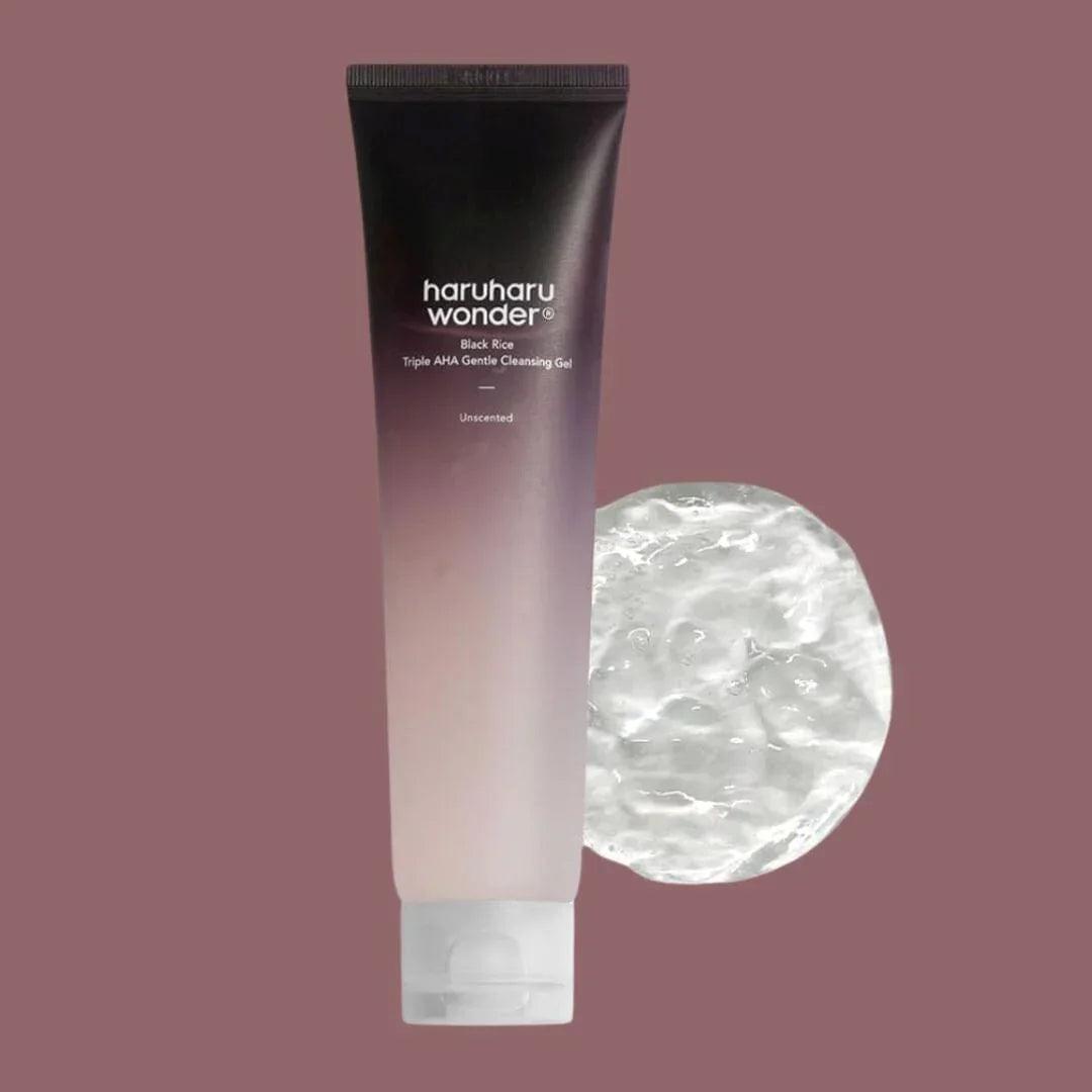 Haruharu WONDER Black Rice Triple AHA Gentle Cleansing Gel Unscented 100ml - Orion Beauty