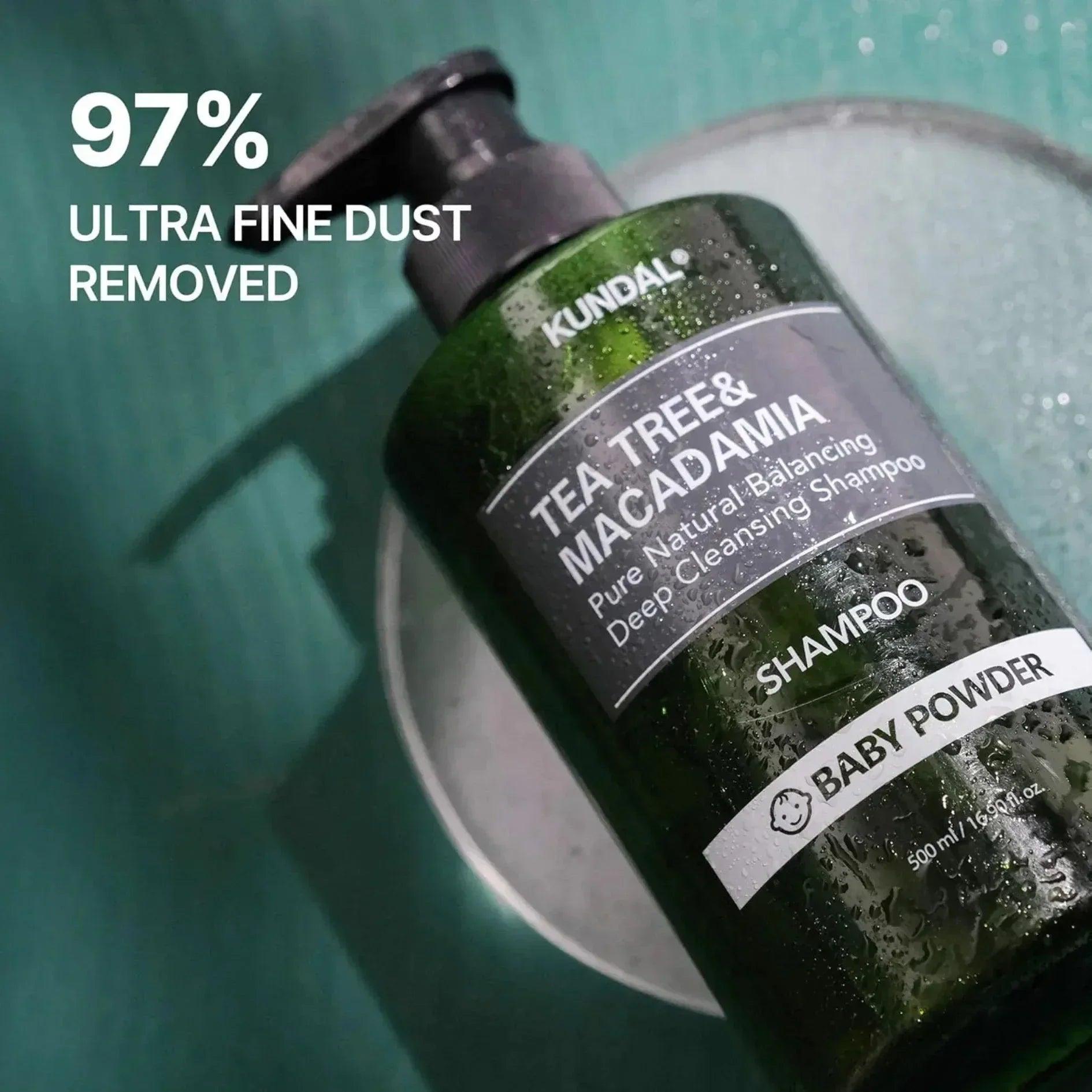 KUNDAL Tea Tree & Macadamia Pure Natural Balancing Deep Cleansing Shampoo White Musk 500ml - Orion Beauty