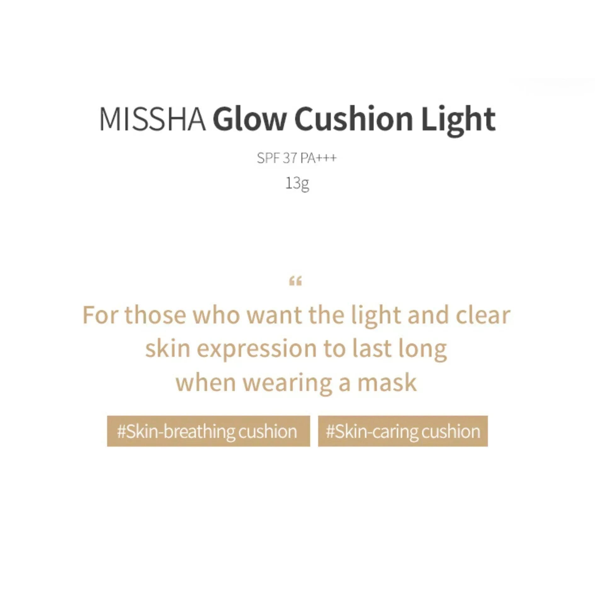 MISSHA Glow Cushion Light NO.21N VANILLA 14g - Orion Beauty