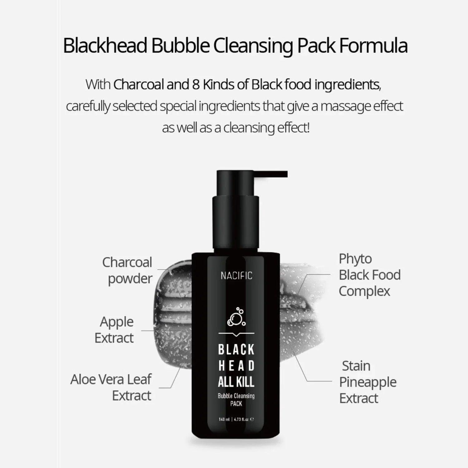 NACIFIC Blackhead All Kill Bubble Cleansing Pack 140ml - Orion Beauty