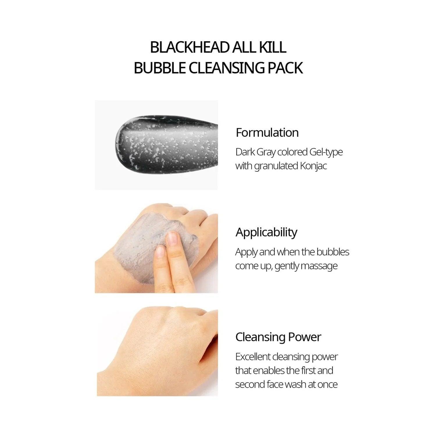 NACIFIC Blackhead All Kill Bubble Cleansing Pack 140ml - Orion Beauty