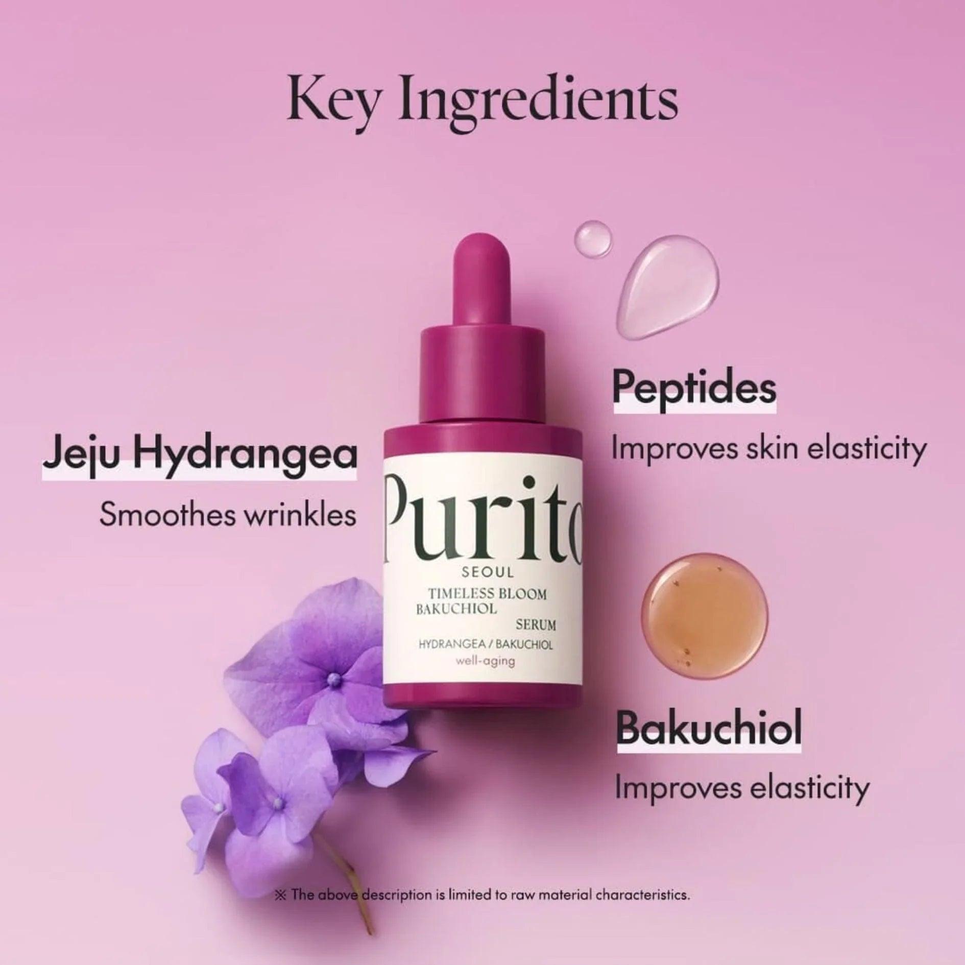 PURITO SEOUL Timeless Bloom Bakuchiol Serum 30ml - Orion Beauty