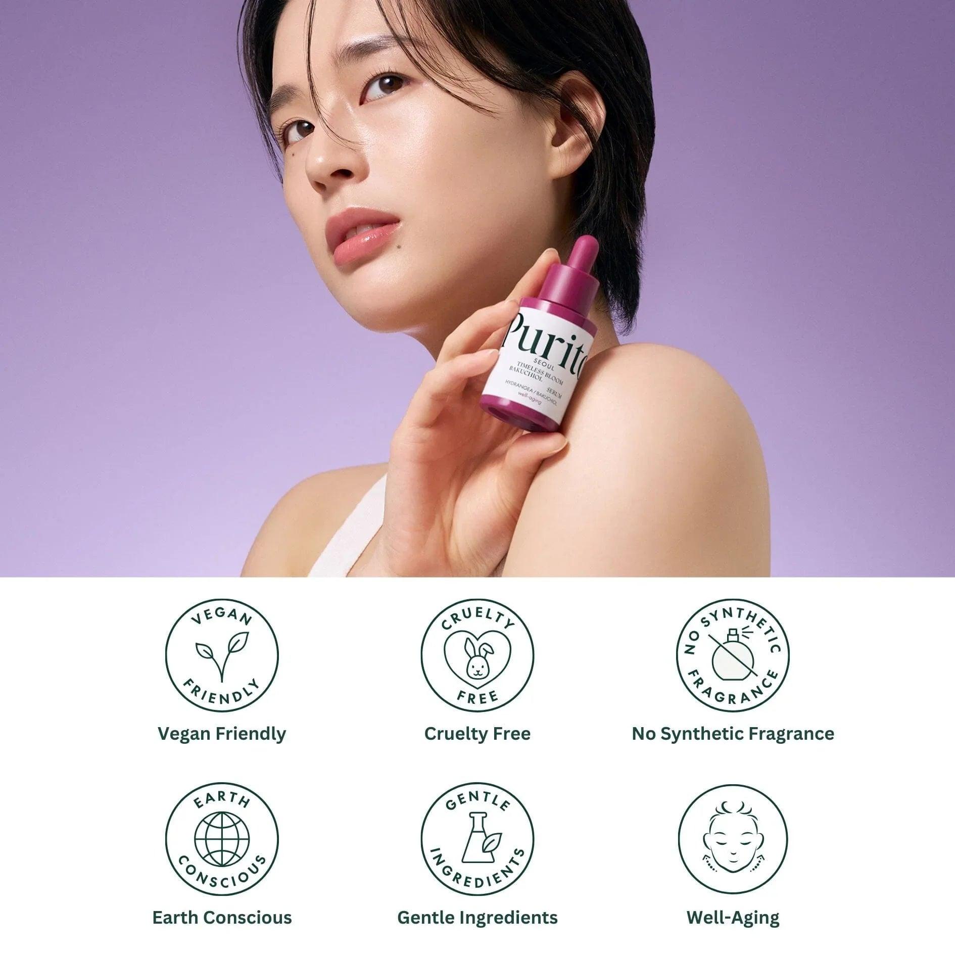 PURITO SEOUL Timeless Bloom Bakuchiol Serum 30ml - Orion Beauty