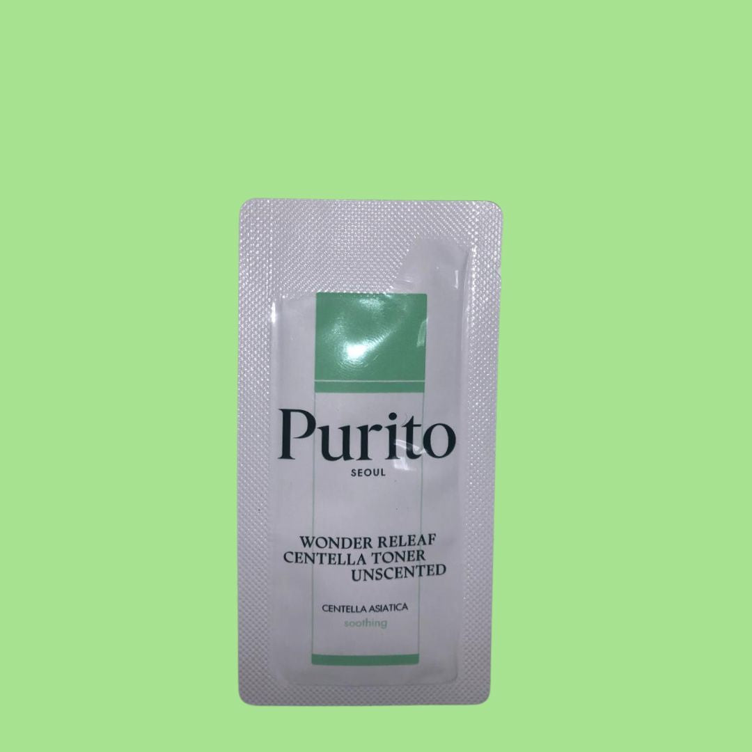 PURITO SEOUL Wonder Releaf Centella Toner Unscented 1ml (Pouch Sample), at Orion Beauty. PURITO Official Sole Authorized Retailer in Sri Lanka!