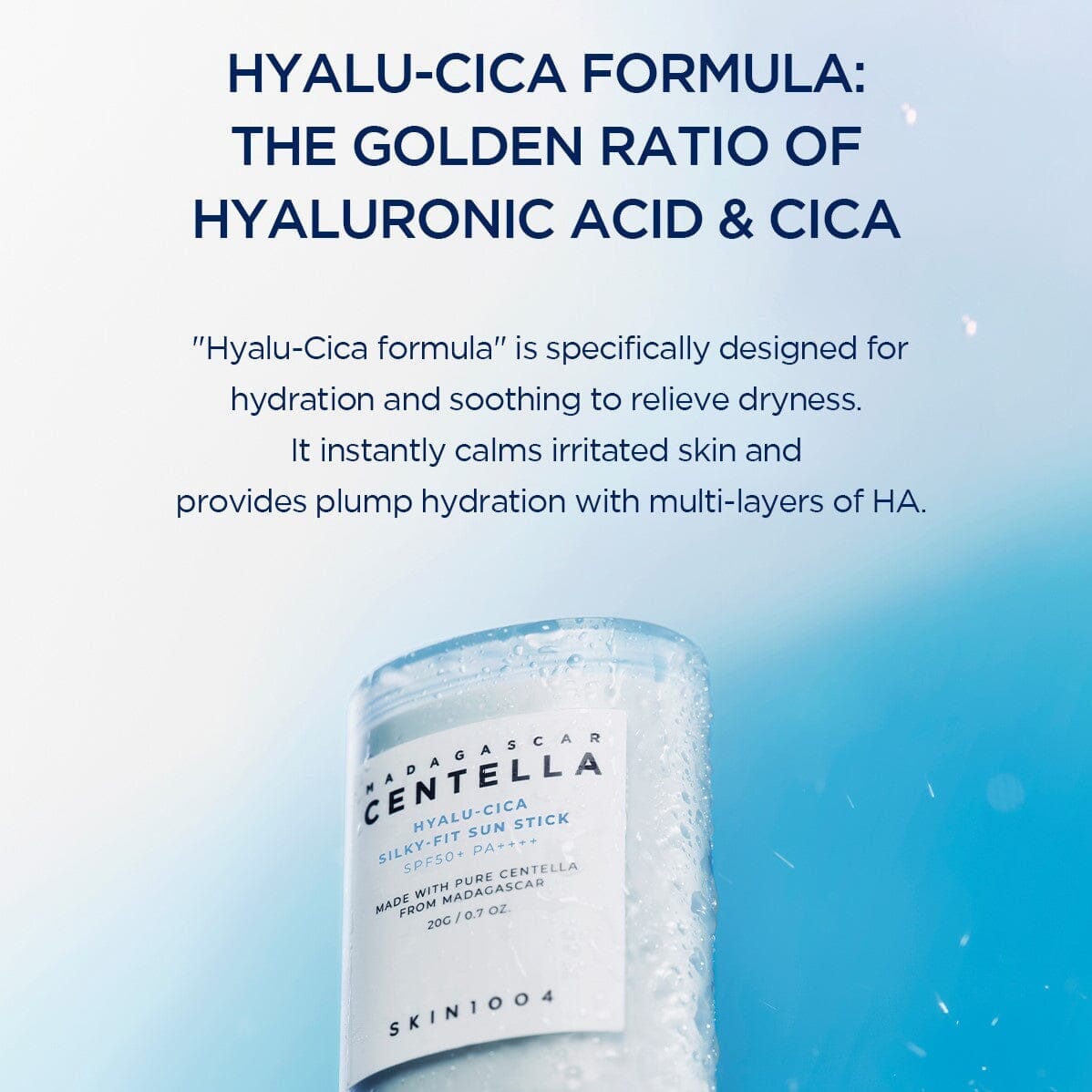SKIN1004 Madagascar Centella Hyalu-Cica Silky Fit Sun Stick SPF 50+ PA++++, at Orion Beauty. SKIN1004 Official Sole Authorized Retailer in Sri Lanka!