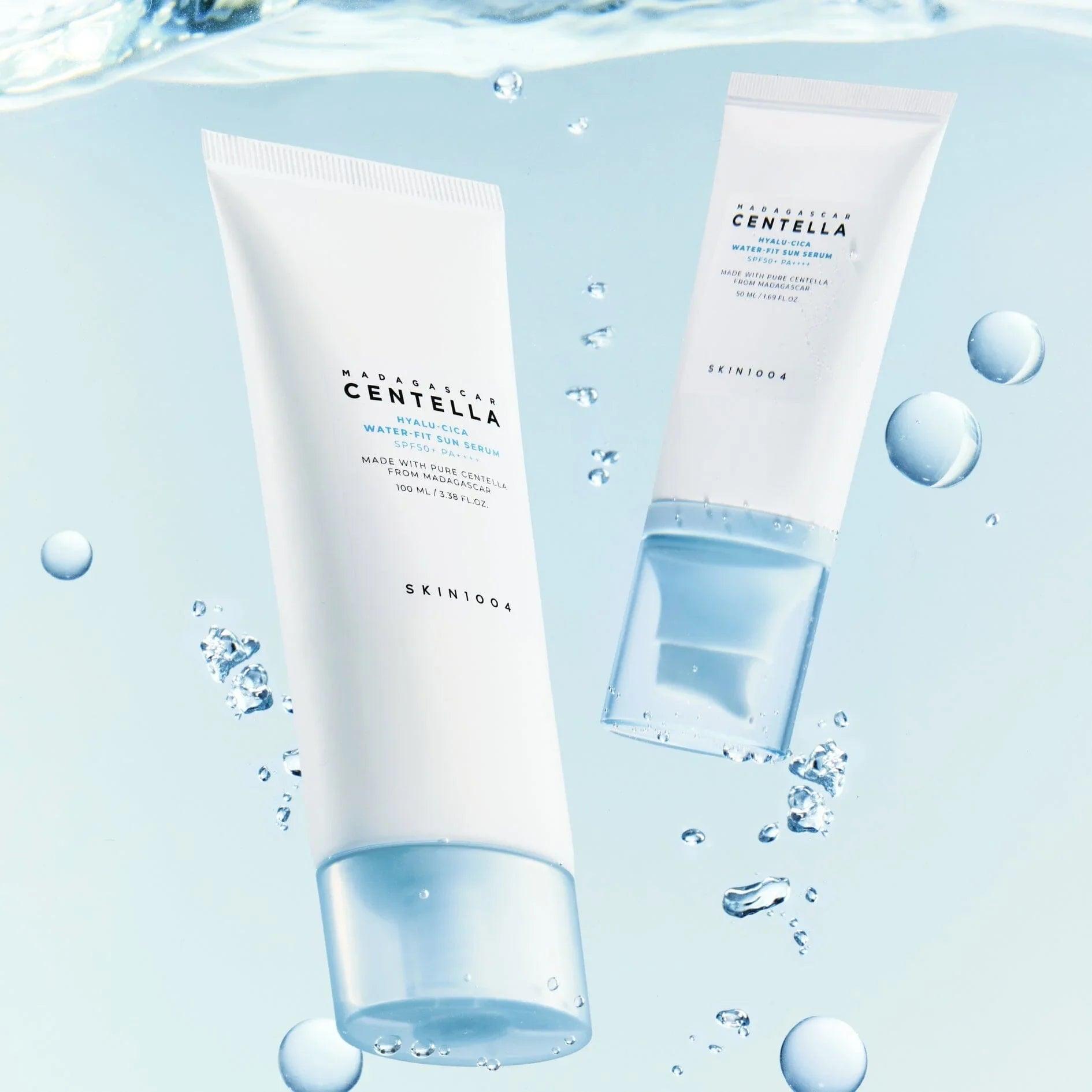 SKIN1004 Madagascar Centella Hyalu-Cica Water-fit Sun Serum SPF50+ PA++++ 100ml (Mega Size) - Orion Beauty