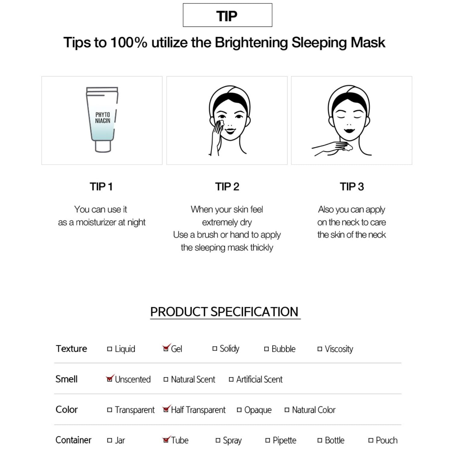 Nacific Phyto Niacin Brightening Sleeping Mask 100ml, at Orion Beauty. Nacific Official Sole Authorized Retailer in Sri Lanka!