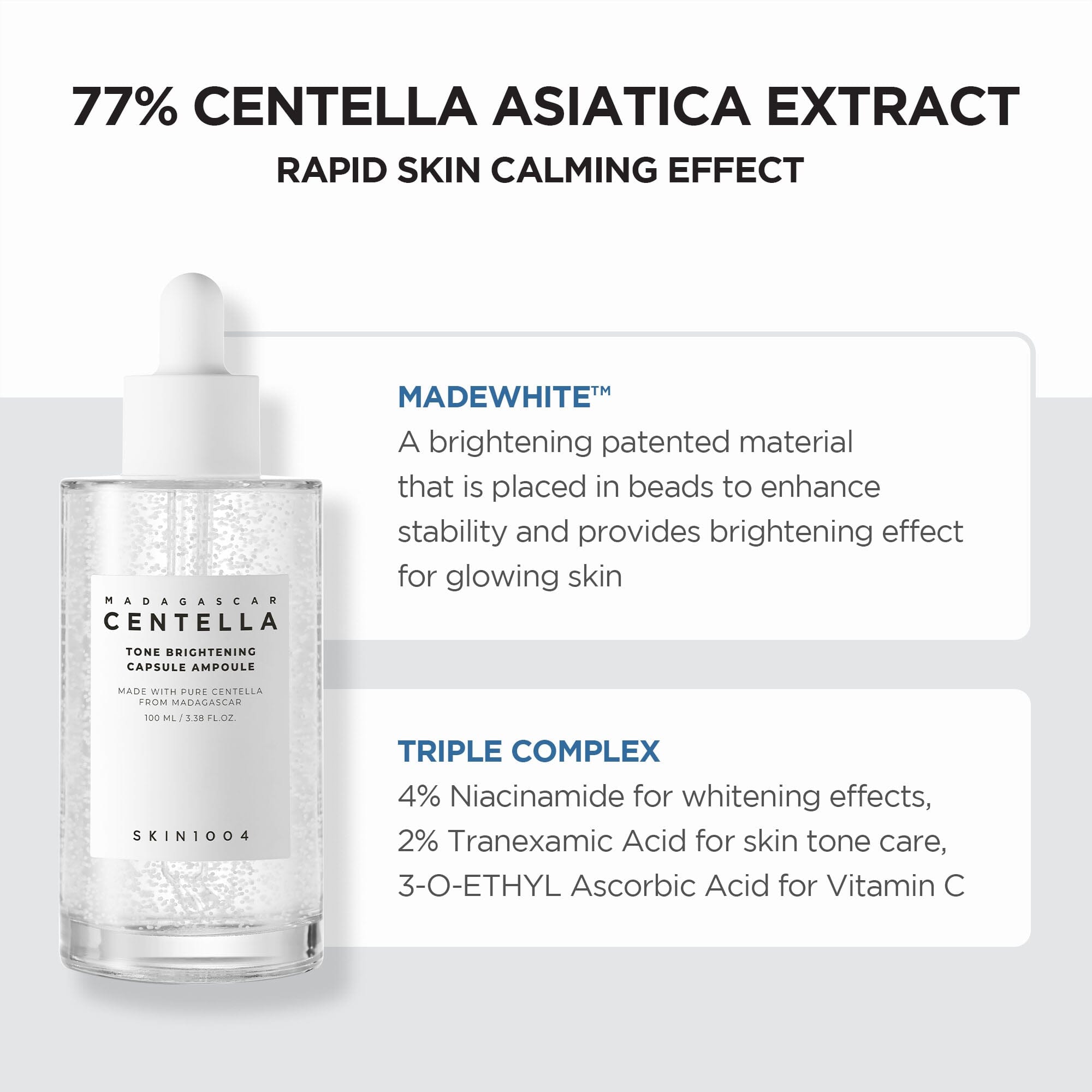 SKIN1004 Madagascar Centella Tone Brightening Capsule Ampoule 100ml, at Orion Beauty. SKIN1004 Official Sole Authorized Retailer in Sri Lanka!