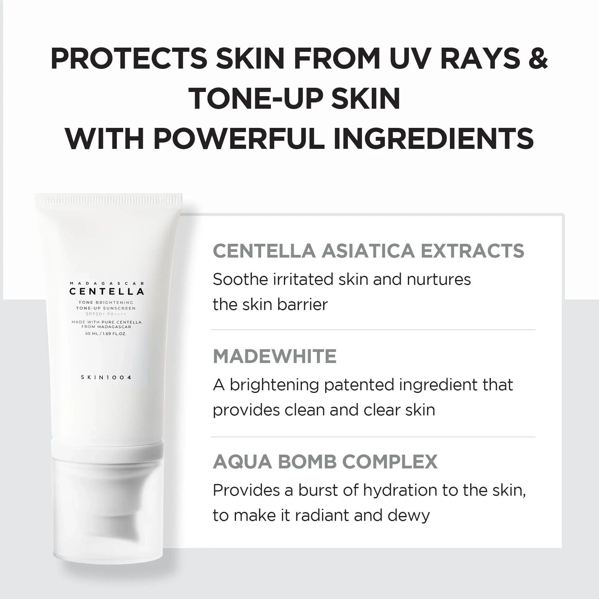 SKIN1004 Madagascar Centella Tone Brightening Tone-up Sunscreen SPF50+ PA++++ 50ml - Orion Beauty