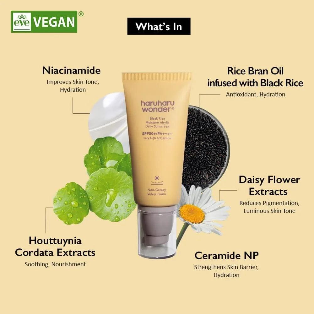 Haruharu WONDER Black Rice Moisture Airyfit Daily Sunscreen SPF50+ PA++++ 50ml - Orion Beauty
