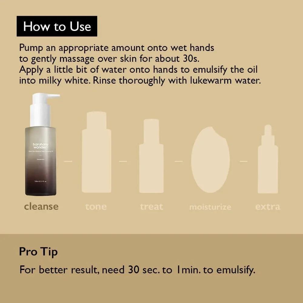 Haruharu WONDER Black Rice Moisture Deep Cleansing Oil 1.5ml (Pouch sample) - Orion Beauty