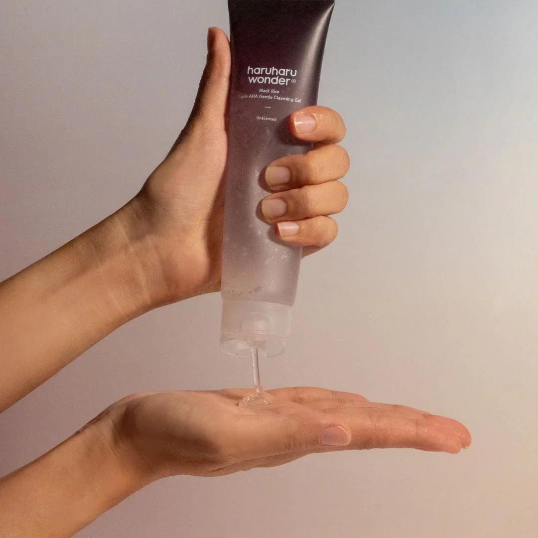 Haruharu WONDER Black Rice Triple AHA Gentle Cleansing Gel Unscented 100ml - Orion Beauty