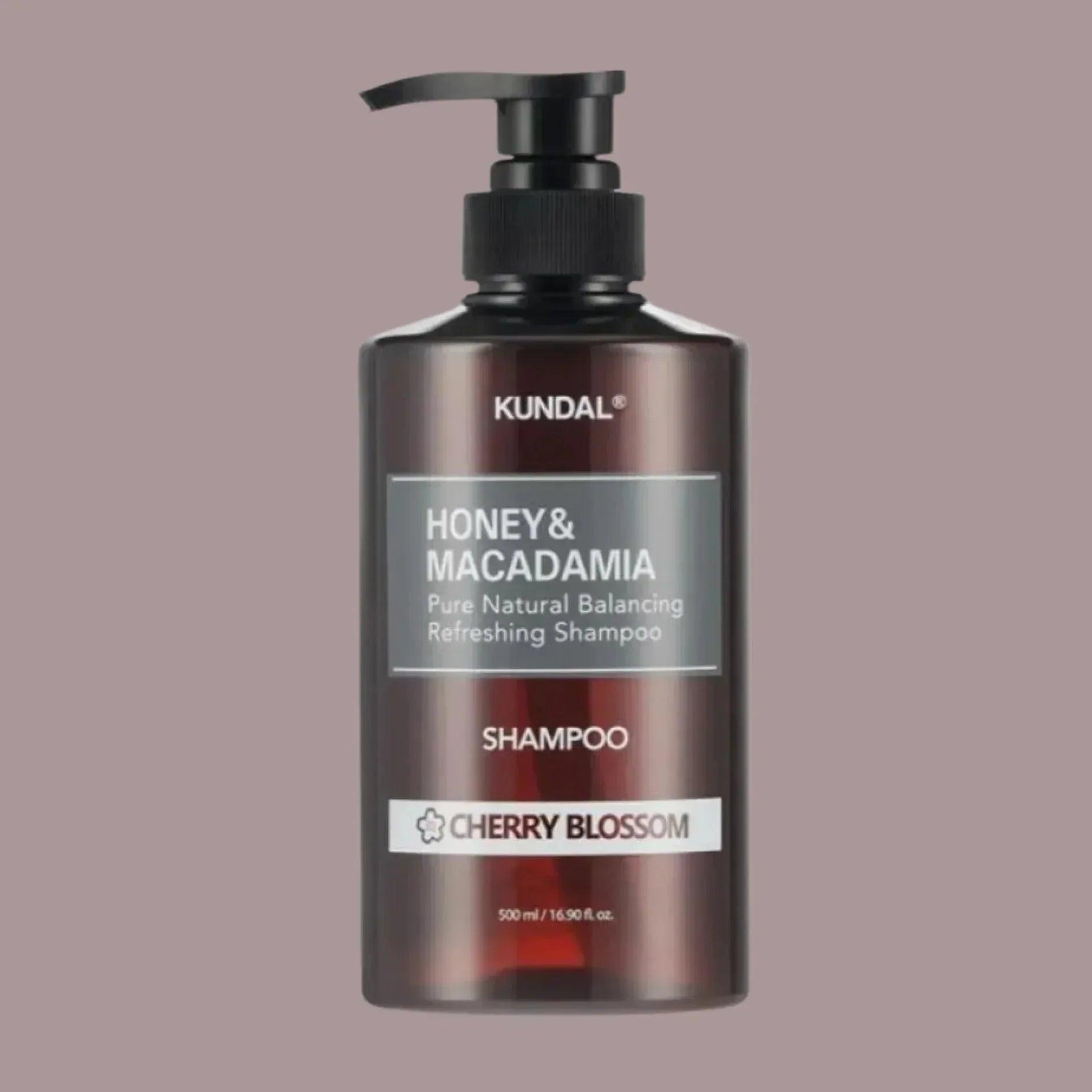 KUNDAL Honey &amp; Macadamia Pure Natural Balancing Refreshing Shampoo Cherry Blossom 500ml - Orion Beauty