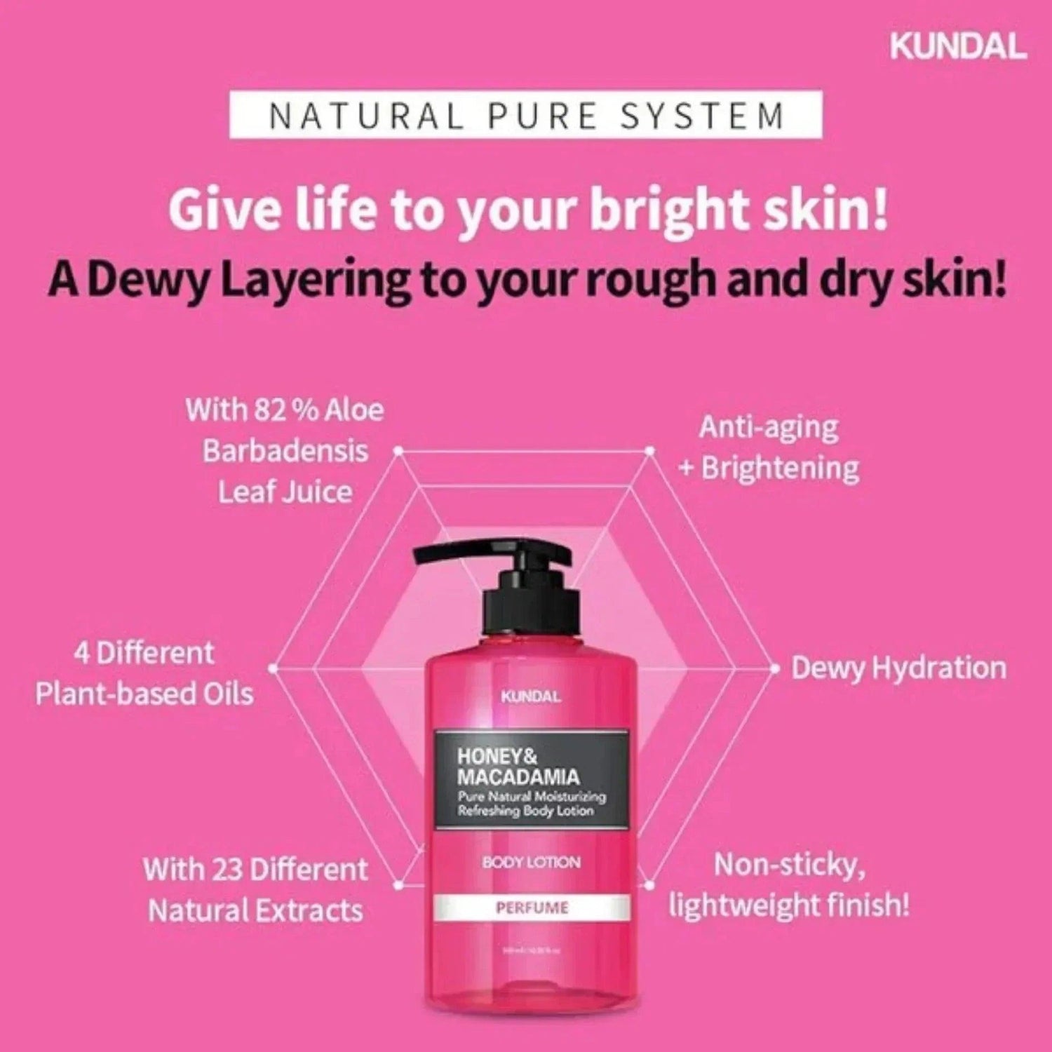 KUNDAL Honey &amp; Macadamia Pure Natural Moisturizing Refreshing Body Lotion Cherry Blossom 500ml - Orion Beauty
