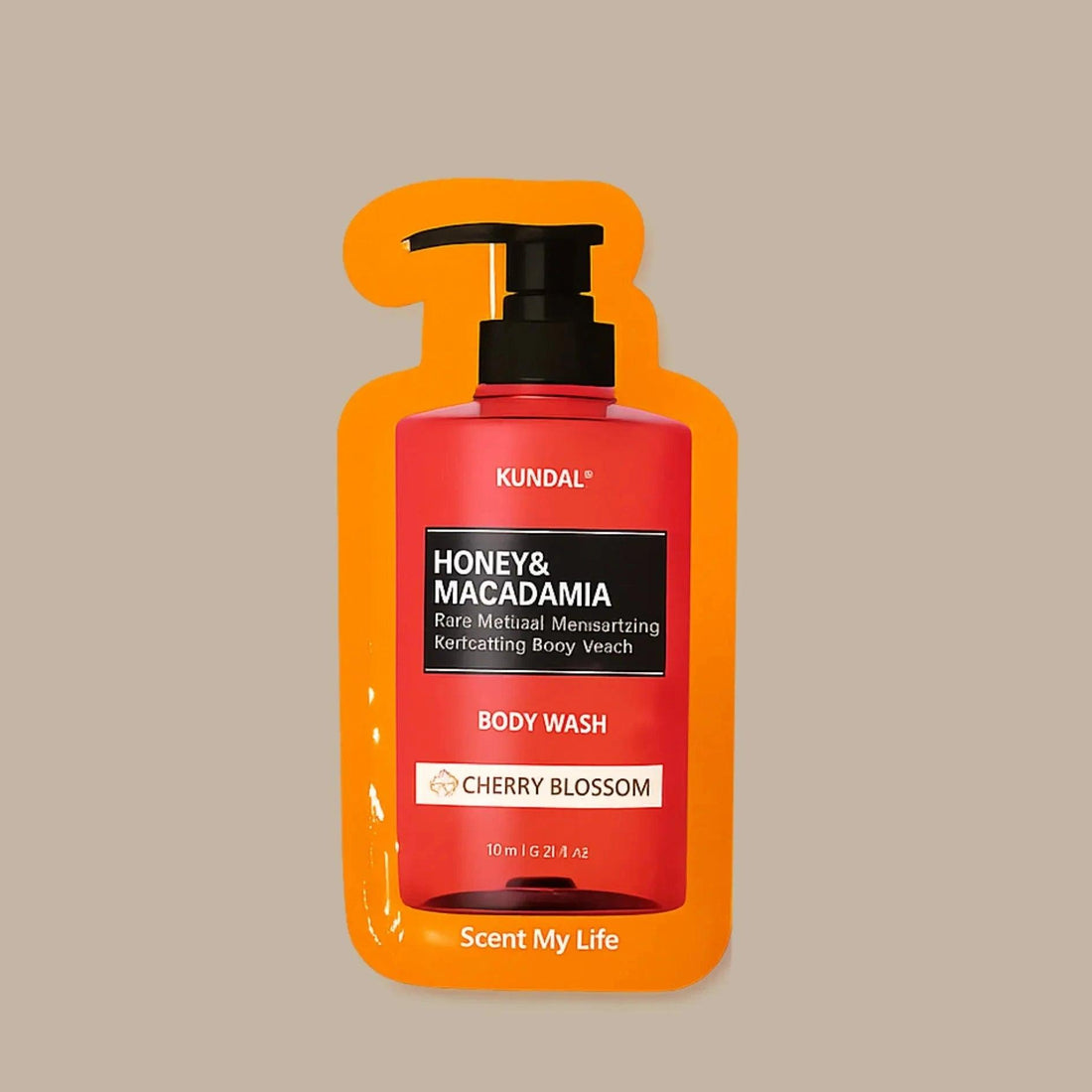 KUNDAL Honey &amp; Macadamia Pure Natural Moisturizing Refreshing Body Wash Cherry Blossom 10ml (Sample Pouch) - Orion Beauty
