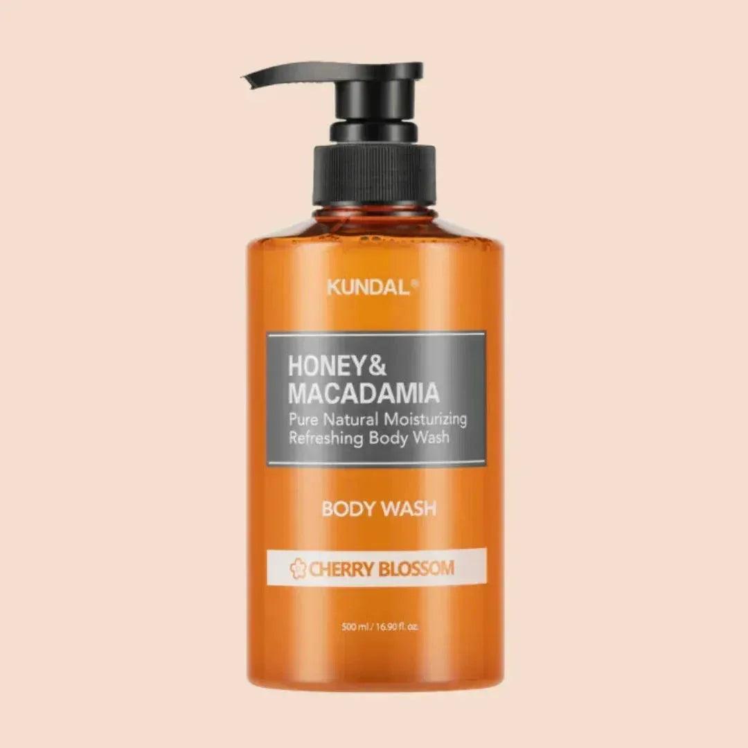 KUNDAL Honey &amp; Macadamia Pure Natural Moisturizing Refreshing Body Wash Cherry Blossom 500ml - Orion Beauty