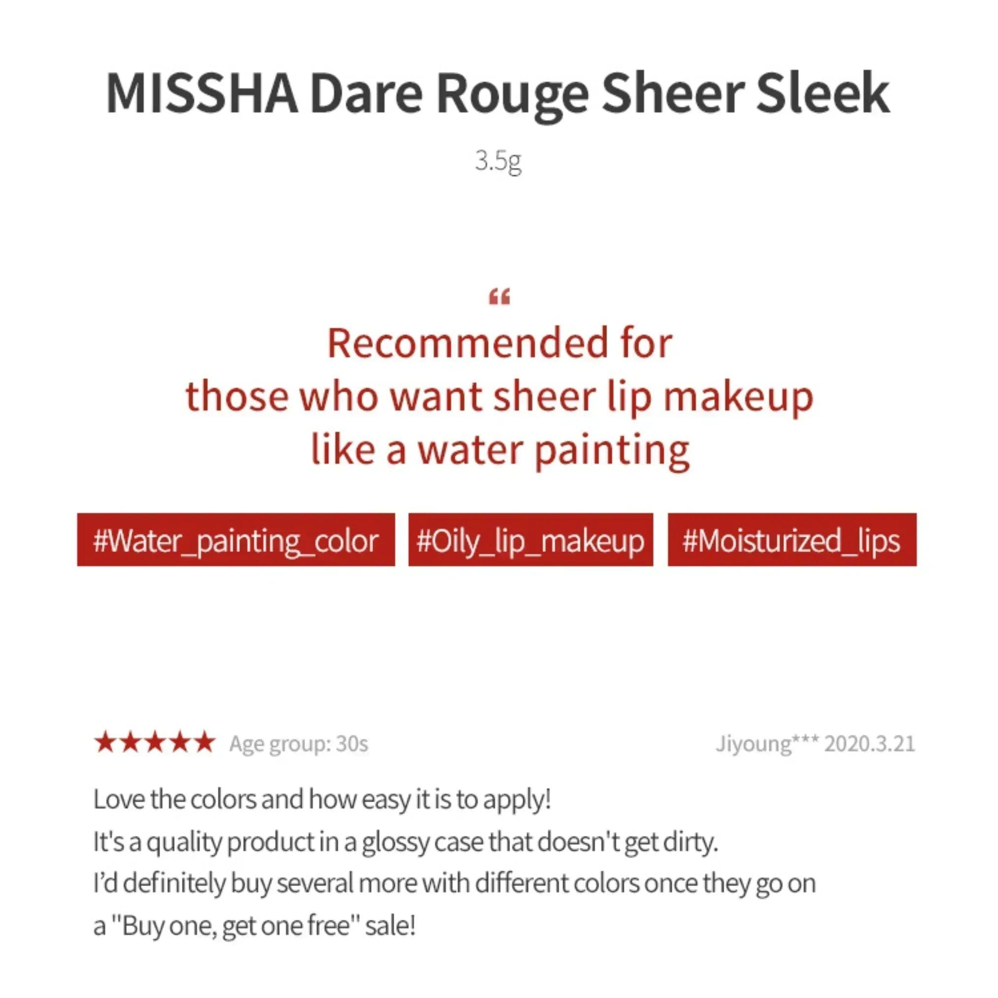 MISSHA Dare Rouge Sheer Sleek 