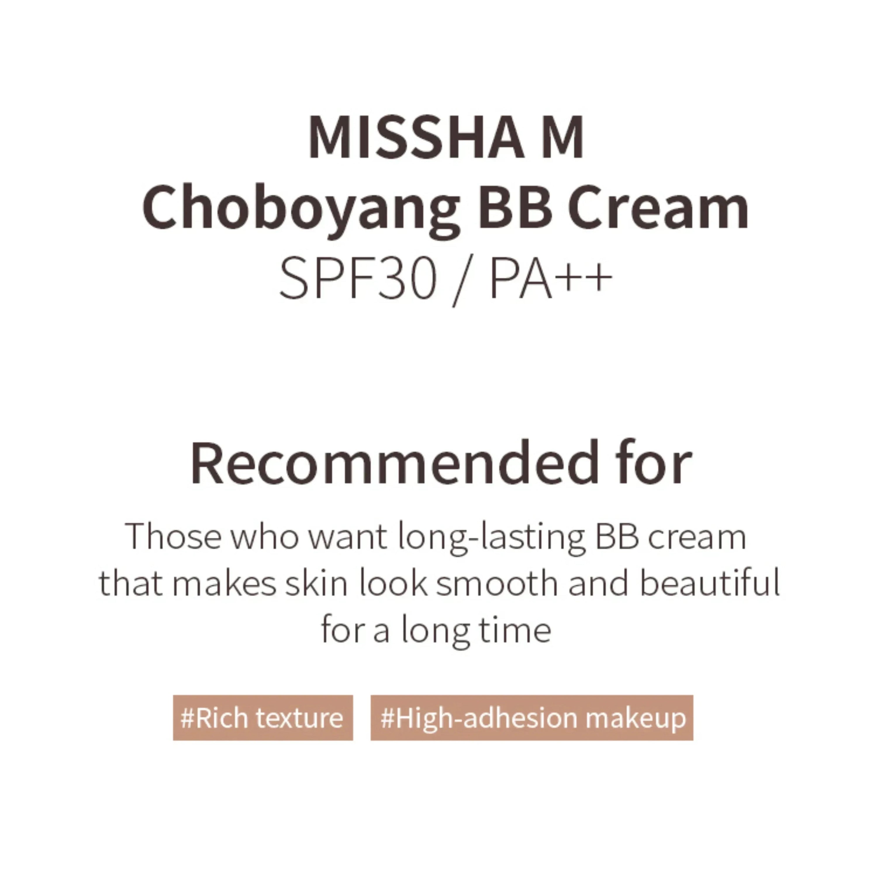 MISSHA M Choboyang BB Cream SPF30/PA++ NO.22 Soft (Neutral) Beige 50ml - Orion Beauty