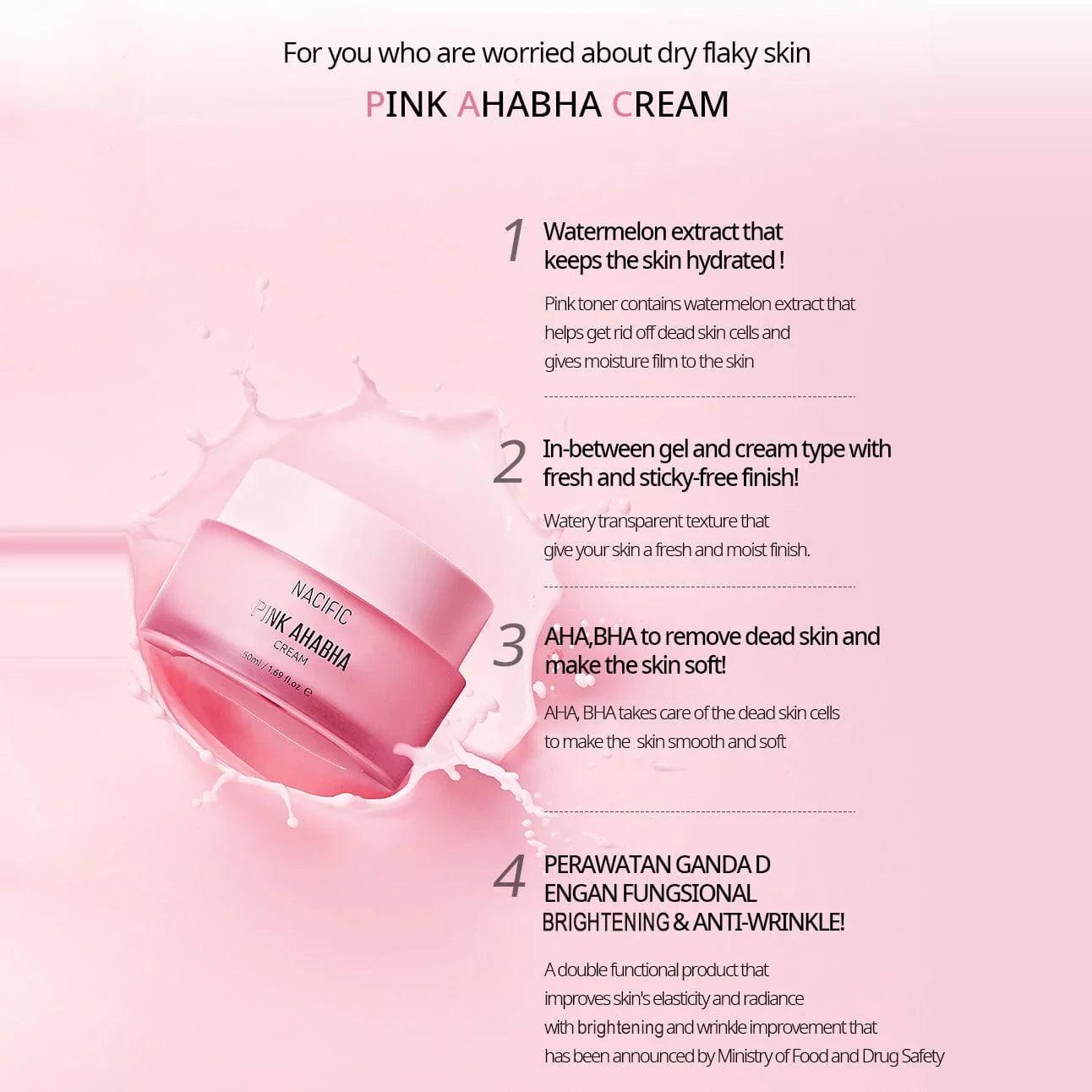 NACIFIC Pink AHA BHA Cream 50ml - Orion Beauty