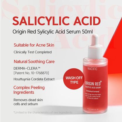 Nacific Origin Red Salicylic Acid Serum 50ml, at Orion Beauty. Nacific Official Sole Authorized Retailer in Sri Lanka!