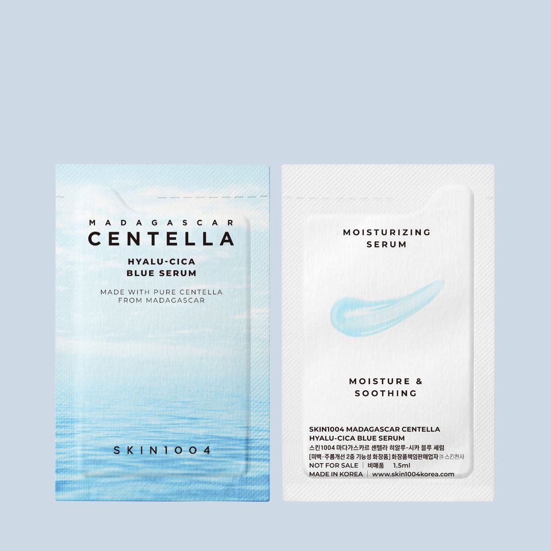 SKIN1004 Madagascar Centella Hyalu-Cica Blue Serum 1.5ml (Sample Pouch), at Orion Beauty. SKIN1004 Official Sole Authorized Retailer in Sri Lanka!