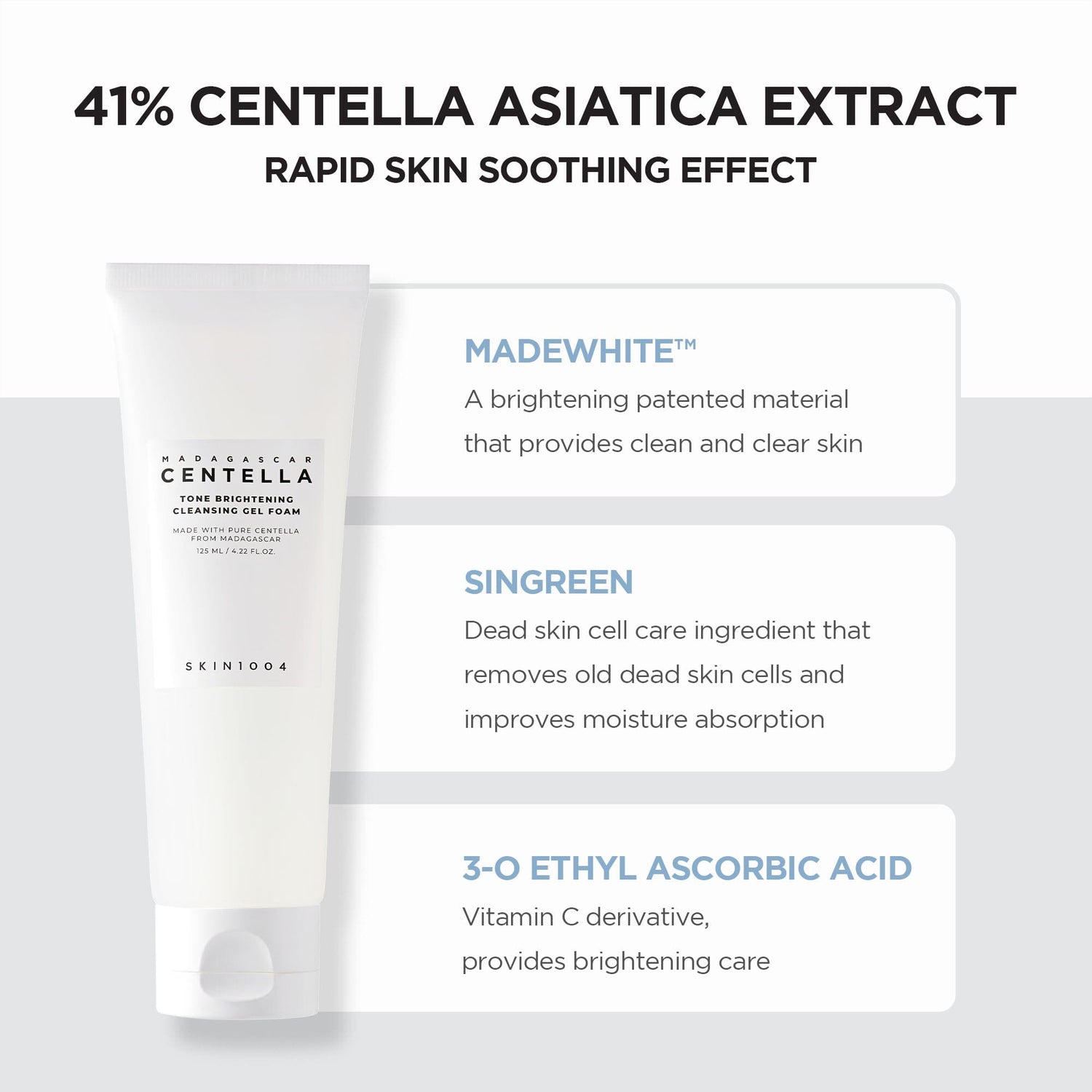 SKIN1004 Madagascar Centella Tone Brightening Cleansing Gel Foam 125ml, at Orion Beauty. SKIN1004 Official Sole Authorized Retailer in Sri Lanka!