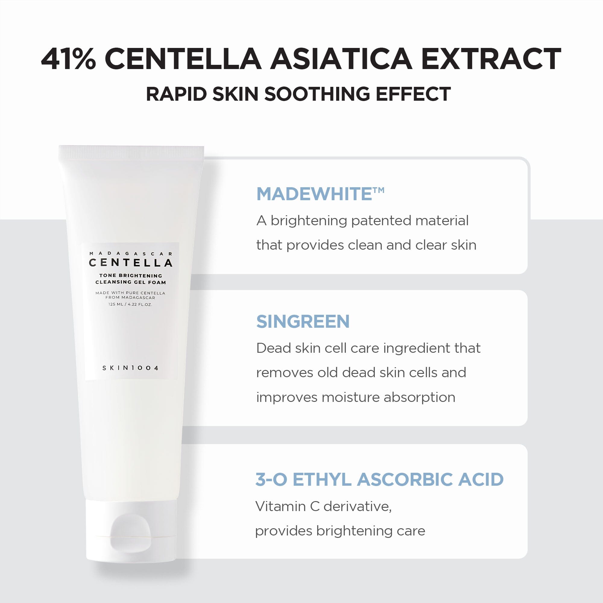 SKIN1004 Madagascar Centella Tone Brightening Cleansing Gel Foam 125ml, at Orion Beauty. SKIN1004 Official Sole Authorized Retailer in Sri Lanka!